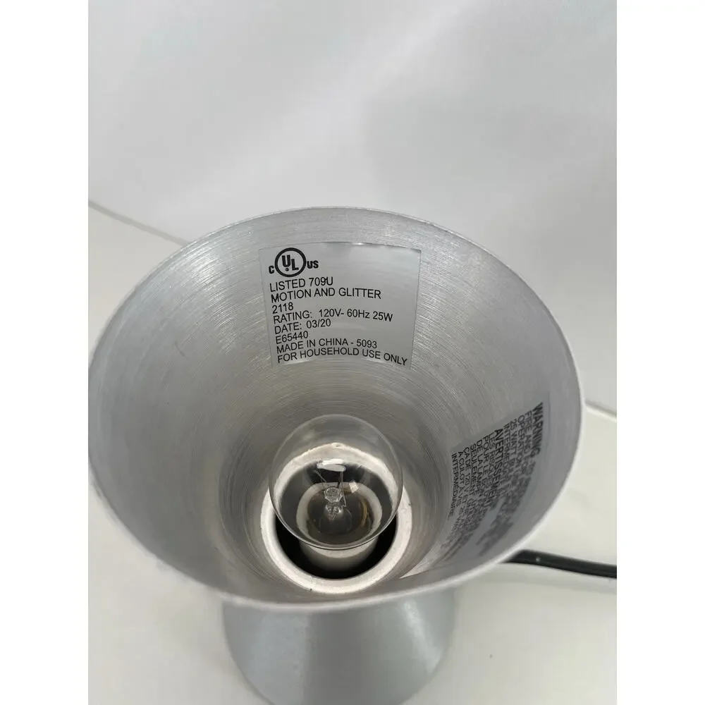 Schylling Lava Original Motion Glitter Lamp Silver Hourglass 25W